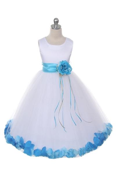 Satin Flower Petal Ivory Flower Girl Dress 1of2 by AS160B Kids Dream - Girl Formal Dresses