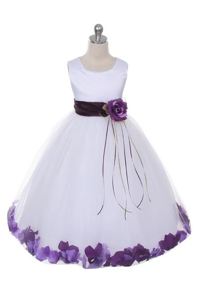 Satin Flower Petal Ivory Flower Girl Dress 1of2 by AS160B Kids Dream - Girl Formal Dresses