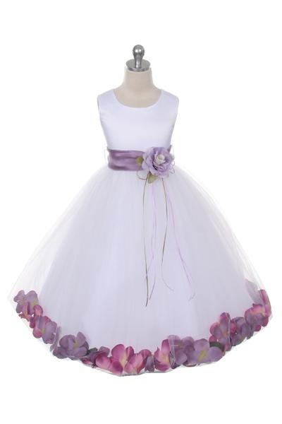 Satin Flower Petal Ivory Flower Girl Dress 1of2 by AS160B Kids Dream - Girl Formal Dresses