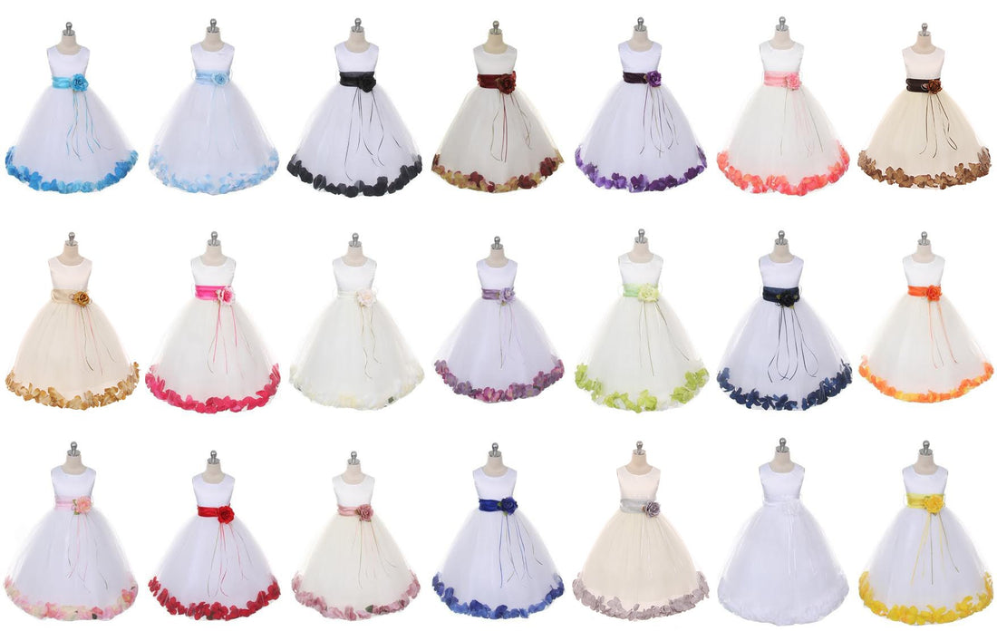 Satin Flower Petal Ivory Flower Girl Dress 1of2 by AS160B Kids Dream - Girl Formal Dresses