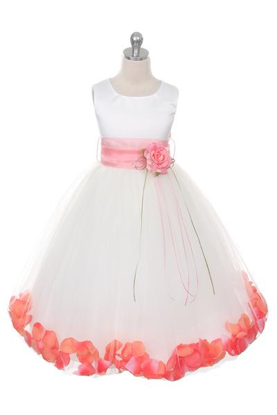 Satin Flower Petal Ivory Flower Girl Dress 1of2 by AS160B Kids Dream - Girl Formal Dresses