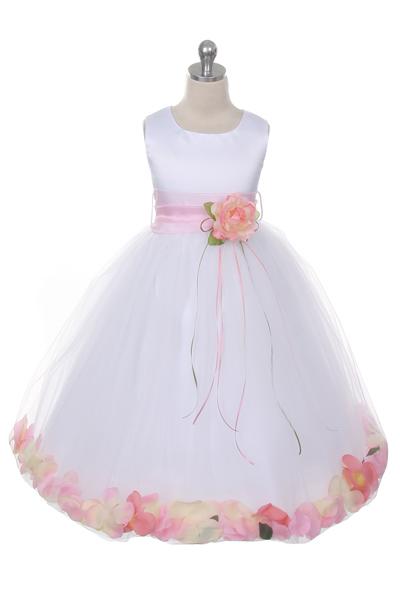 Satin Flower Petal Ivory Flower Girl Dress 1of2 by AS160B Kids Dream - Girl Formal Dresses