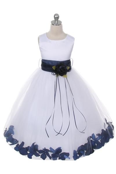 Satin Flower Petal Ivory Flower Girl Dress 1of2 by AS160B Kids Dream - Girl Formal Dresses