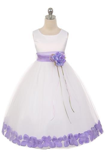 Satin Flower Petal Ivory Flower Girl Dress 2of2 by AS160B Kids Dream - Girl Formal Dresses