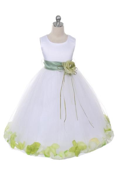 Sash Flower Petal Ivory Flower Girl Dress 2of2 by AS160B Kids Dream - Girl Formal Dresses