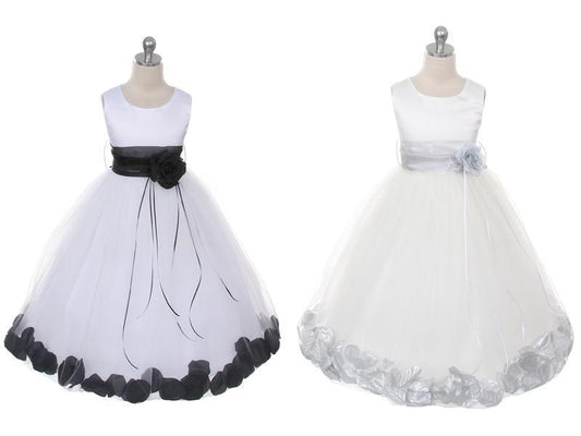 Satin Flower Petal Ivory Flower Girl Dress 2of2 by AS160B Kids Dream - Girl Formal Dresses