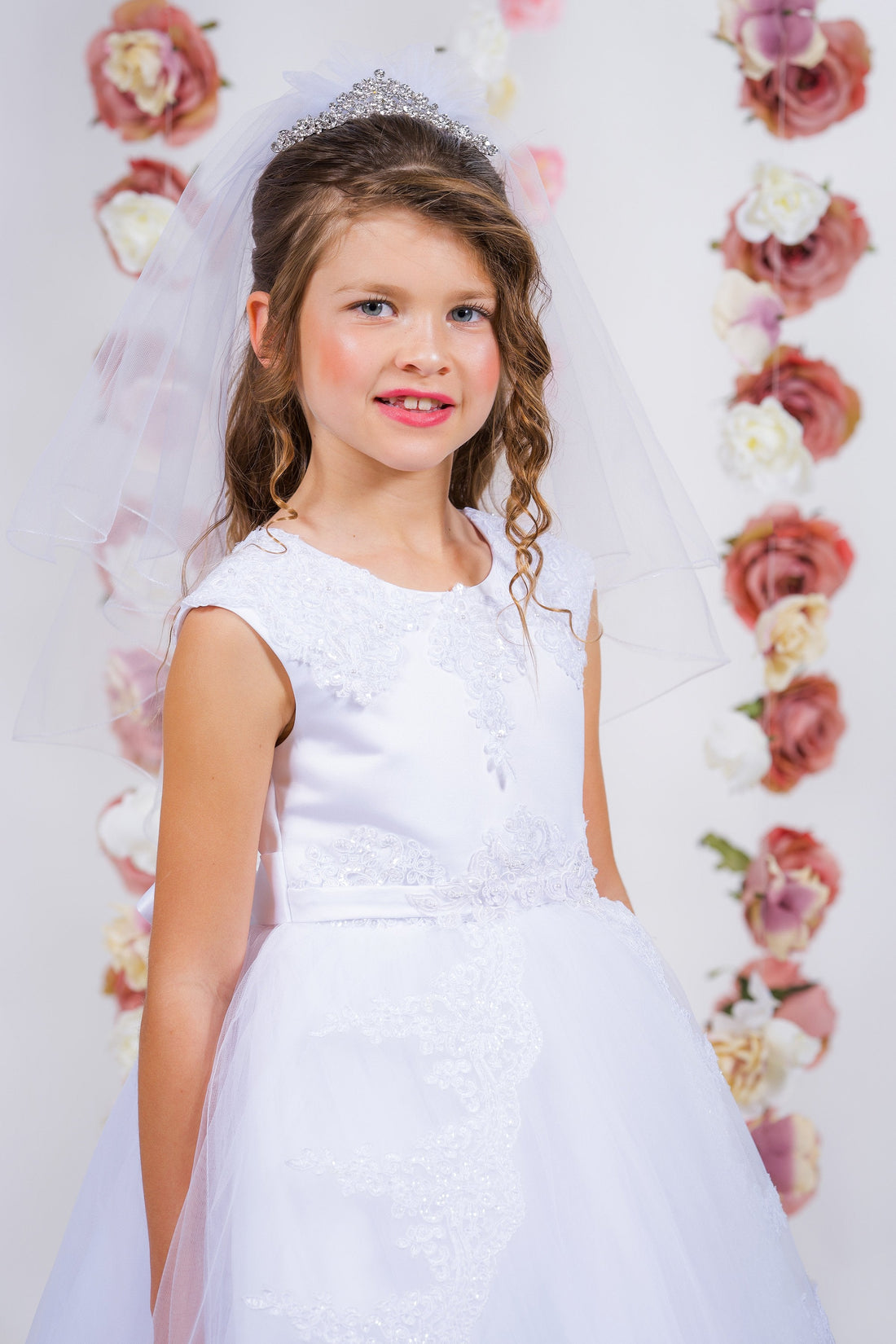 Girl Party Lace Appliqué Swoop Train Dress by AS7008 Kids Dream - Girl Formal Dresses