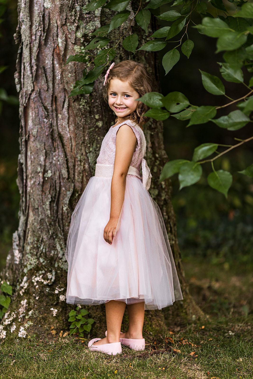 Lace Sequin Back V Flower Girl Dress by AS522 Kids Dream - Girl Formal Dresses