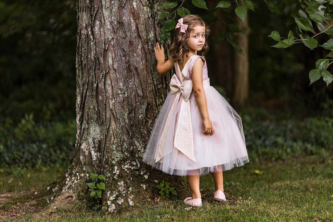 Lace Sequin Back V Flower Girl Dress by AS522 Kids Dream - Girl Formal Dresses