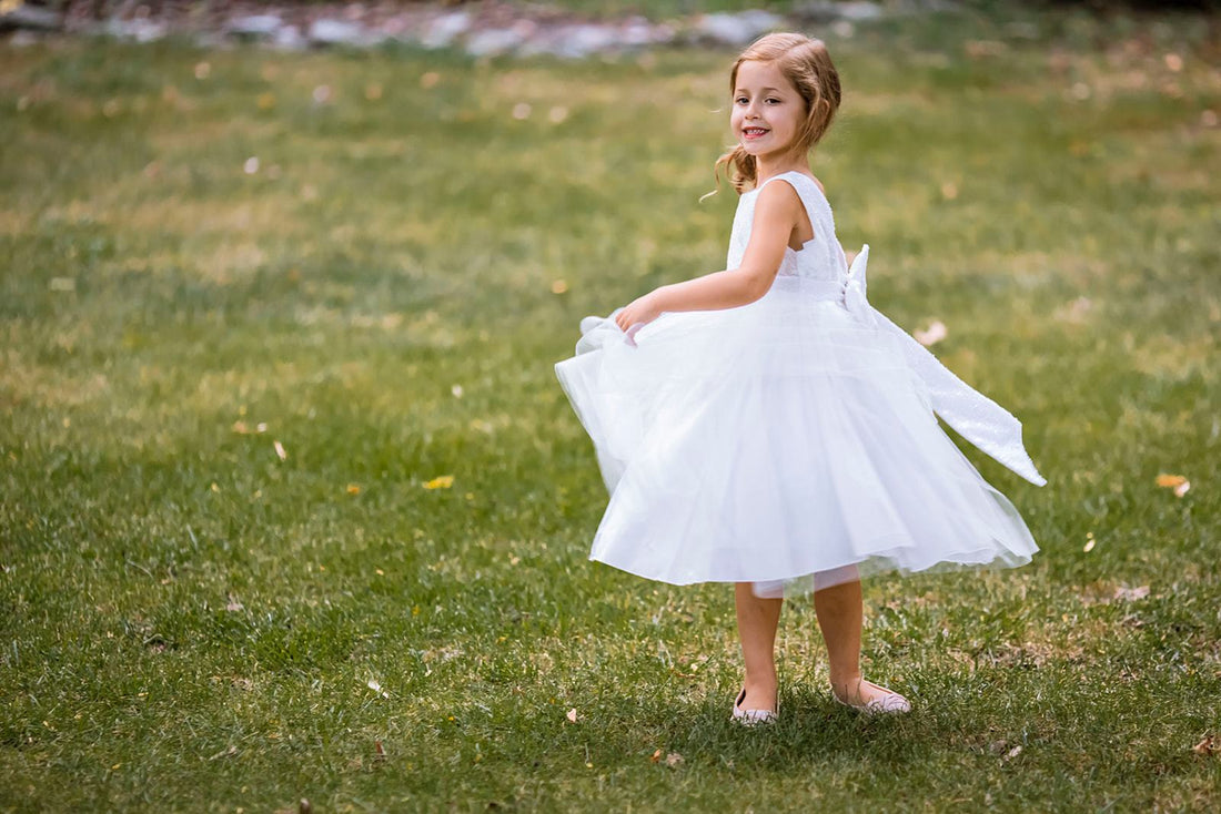 Lace Sequin Back V Flower Girl Dress by AS522 Kids Dream - Girl Formal Dresses