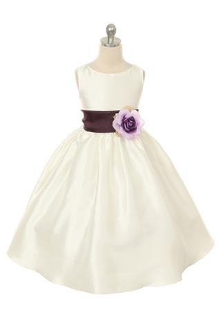 Poly Silk Organza Sash Ivory Flower Girl Dress by AS204 Kids Dream - Girl Formal Dresses