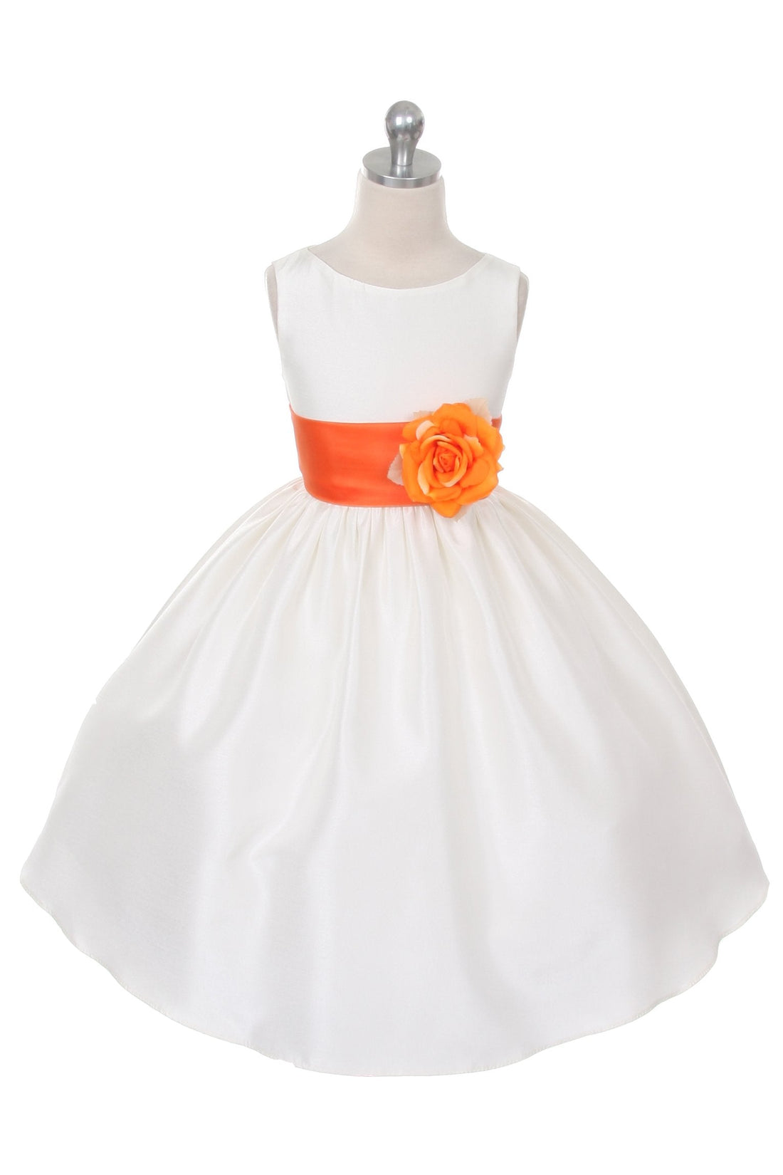 Poly Silk Organza Sash Ivory Flower Girl Dress by AS204 Kids Dream - Girl Formal Dresses