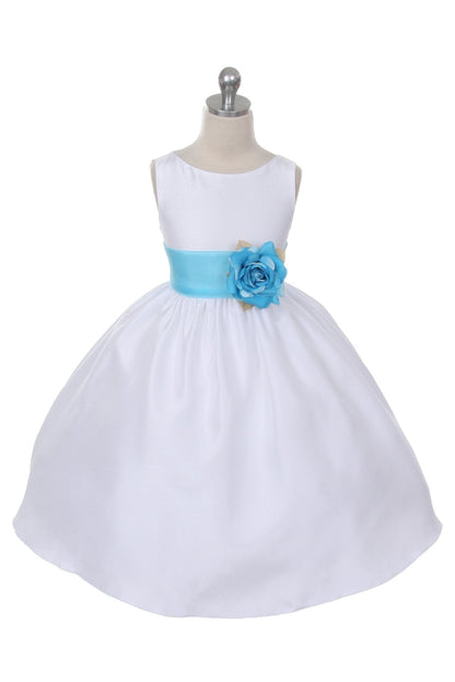 Poly Silk Organza Sash Ivory Flower Girl Dress by AS204 Kids Dream - Girl Formal Dresses