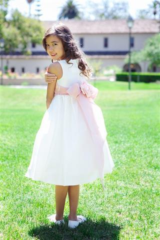 Poly Silk Organza Sash Ivory Flower Girl Dress by AS204 Kids Dream - Girl Formal Dresses