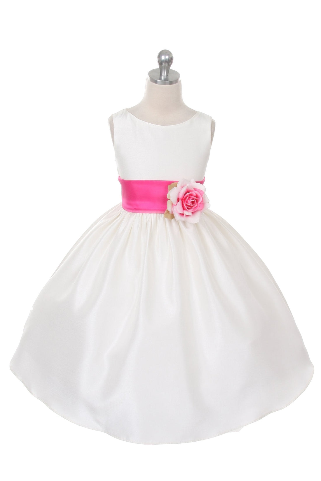 Poly Silk Organza Sash Ivory Flower Girl Dress by AS204 Kids Dream - Girl Formal Dresses