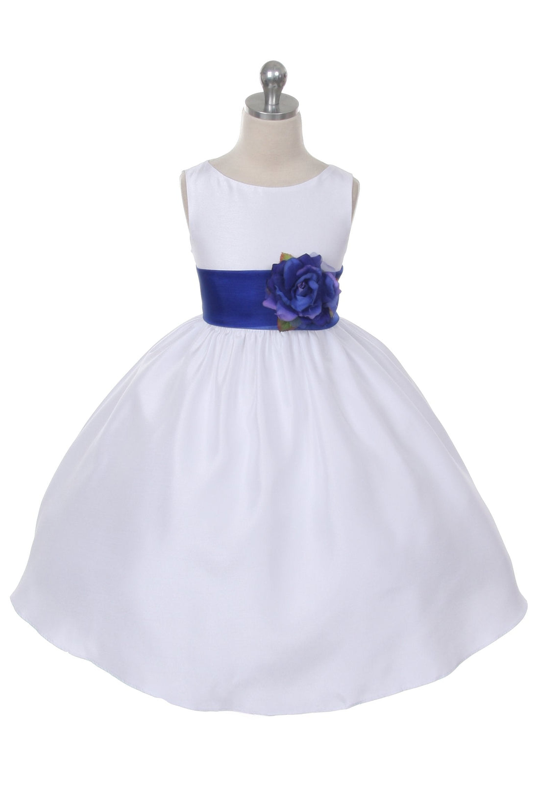 Poly Silk Organza Sash White Flower Girl Dress by AS204 Kids Dream - Girl Formal Dresses