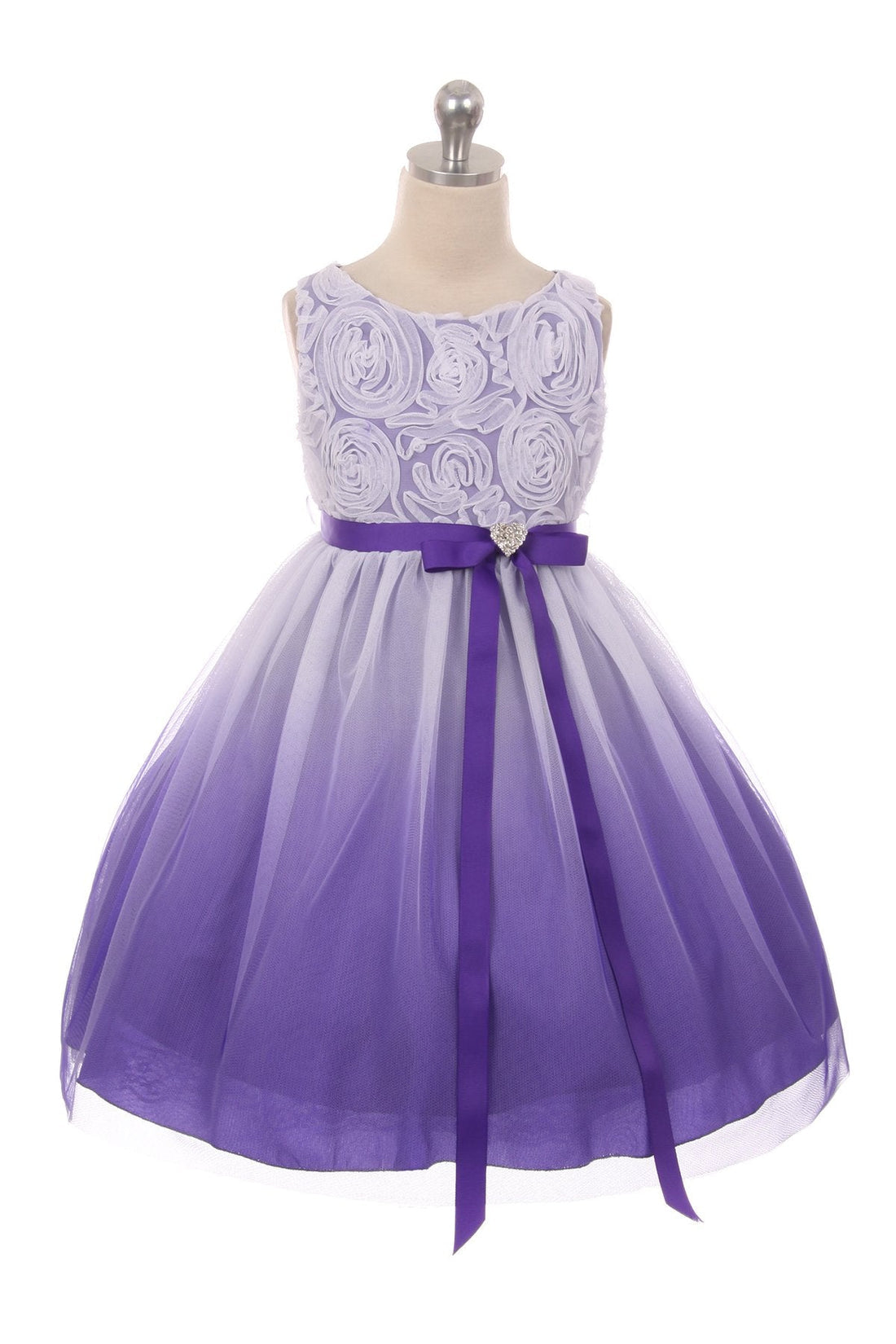 Rosette Bodice Ombre Girl Party Dress by AS322 Kids Dream - Girl Formal Dresses