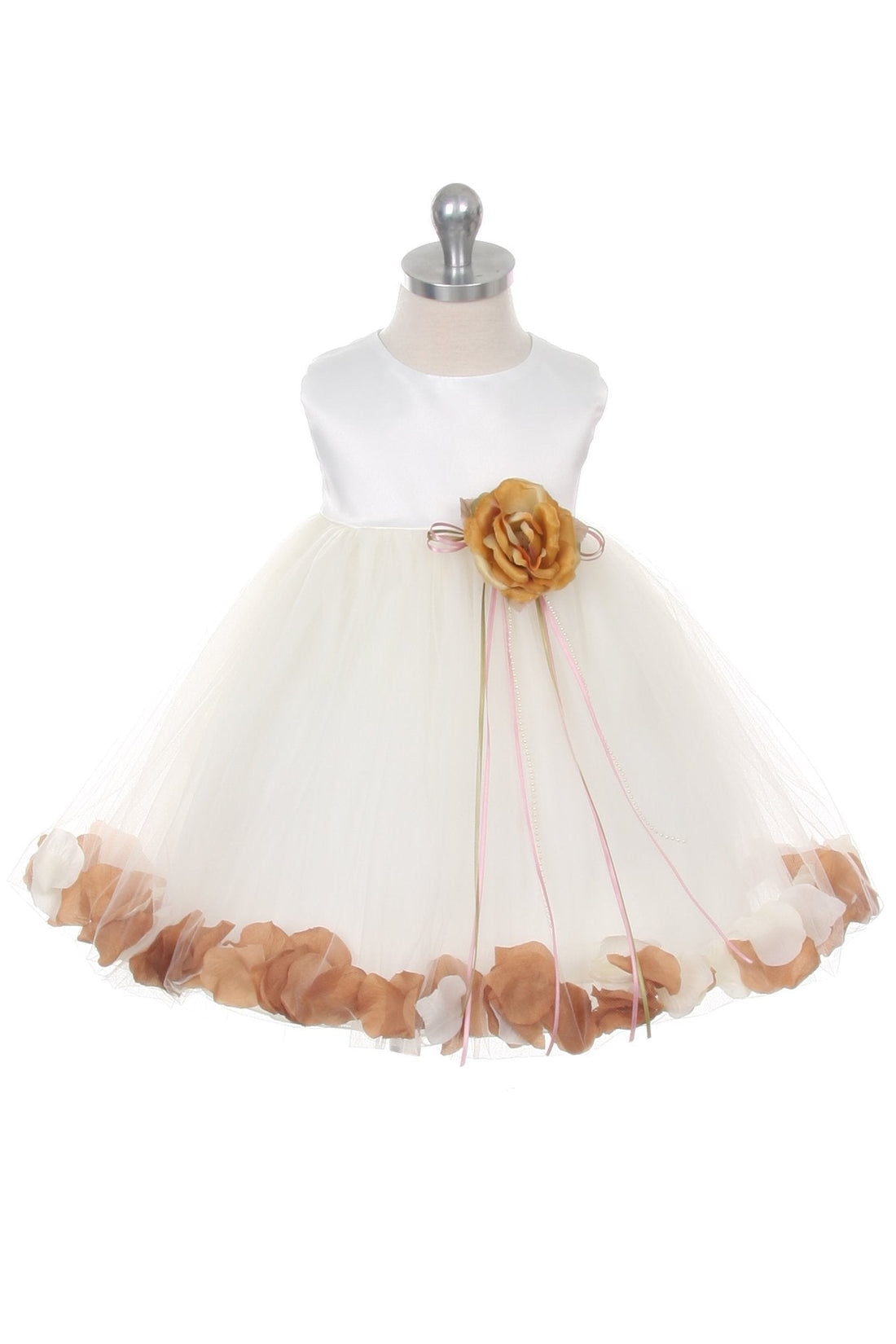 Baby Girl Ivory Satin Flower Petal Party Dress- AS195B Kids Dream