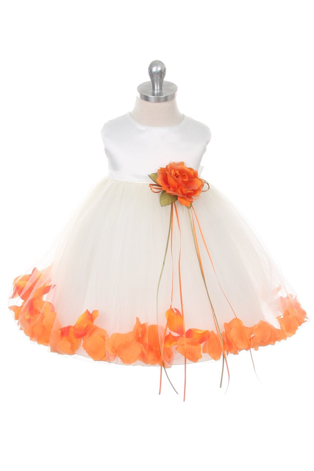 Baby Girl Ivory Satin Flower Petal Party Dress- AS195B Kids Dream