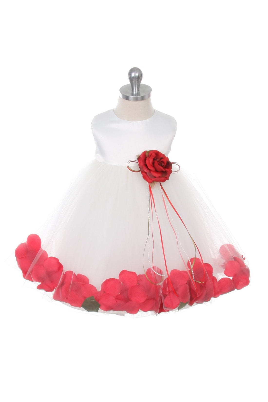 Baby Girl Ivory Satin Flower Petal Party Dress- AS195B Kids Dream