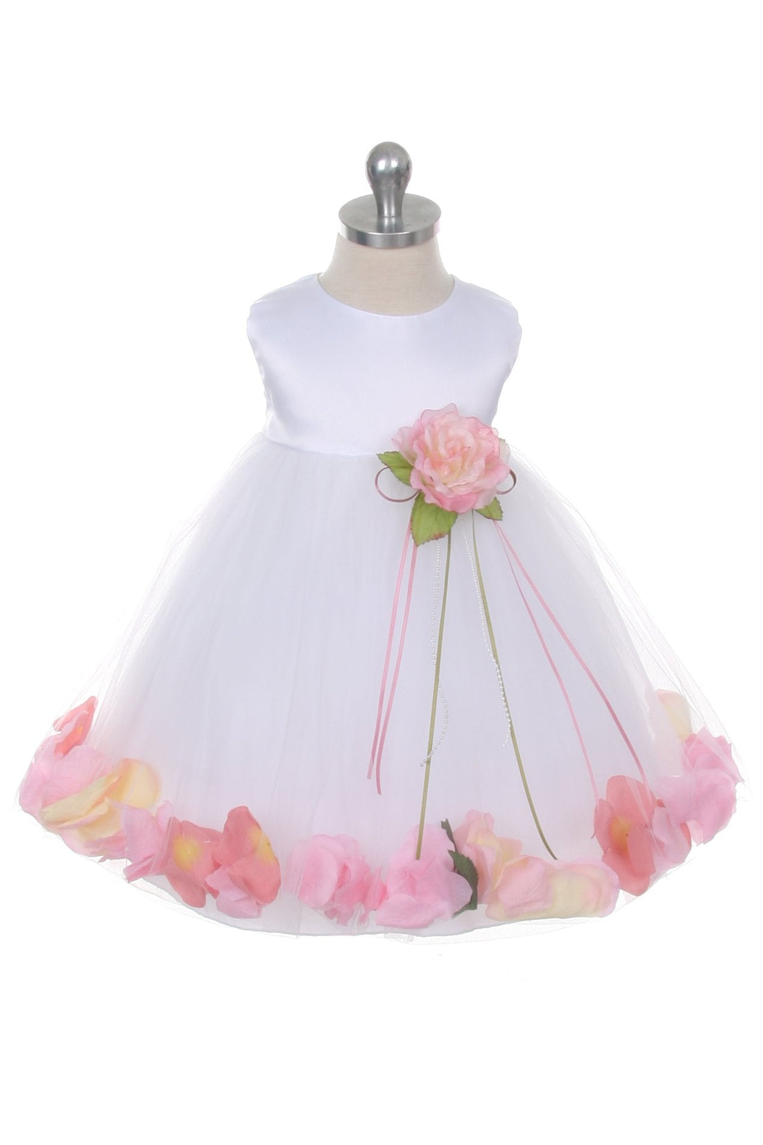 Baby Girl Ivory Satin Flower Petal Party Dress- AS195B Kids Dream