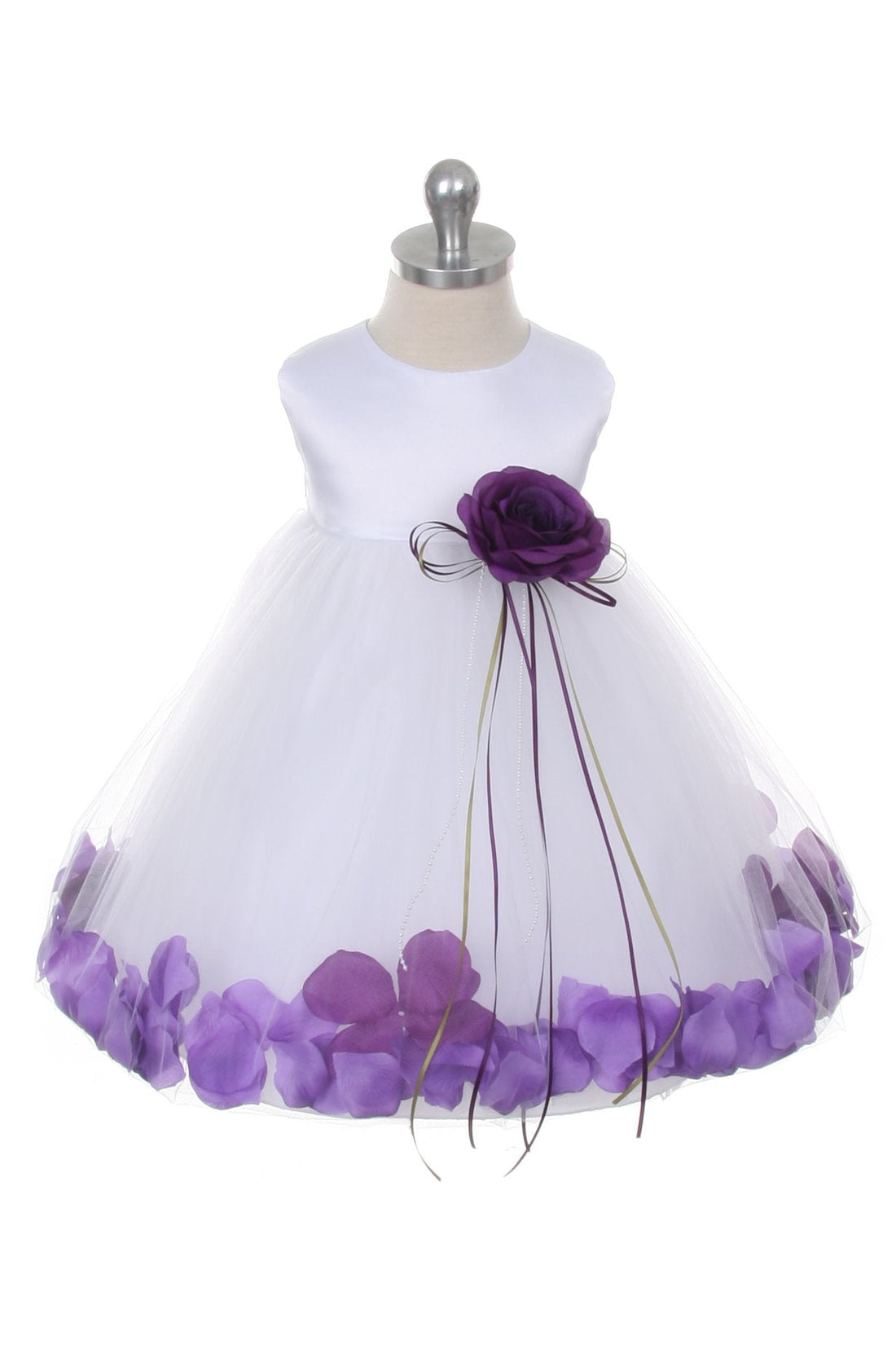 Baby Girl Ivory Satin Flower Petal Party Dress- AS195B Kids Dream