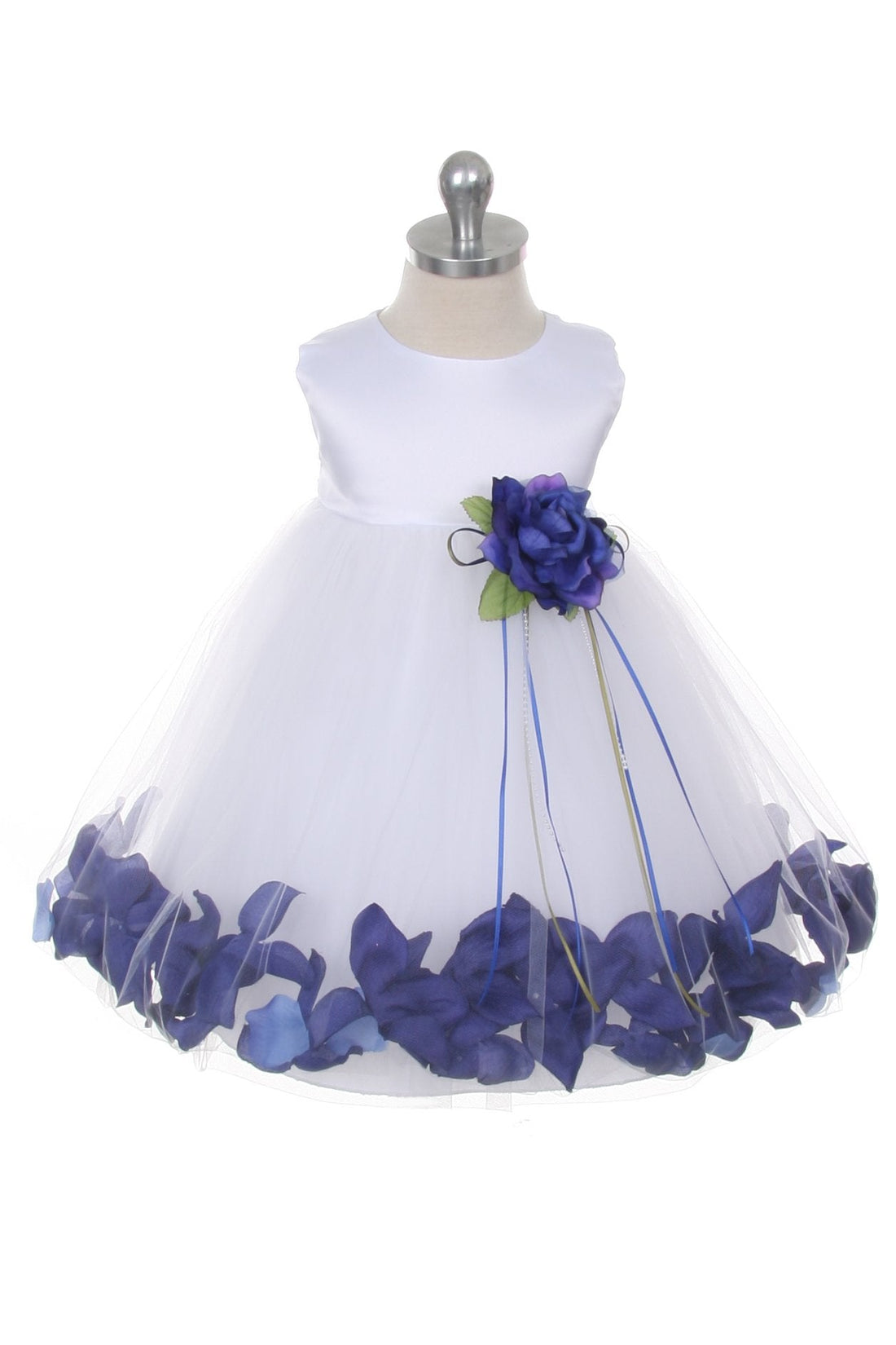 Baby Girl Ivory Satin Flower Petal Party Dress- AS195B Kids Dream