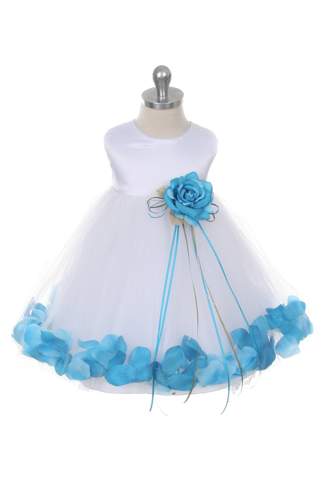 Baby Girl Ivory Satin Flower Petal Party Dress- AS195B Kids Dream