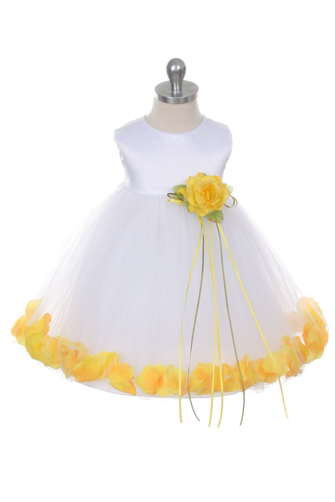 Baby Girl Ivory Satin Flower Petal Party Dress- AS195B Kids Dream