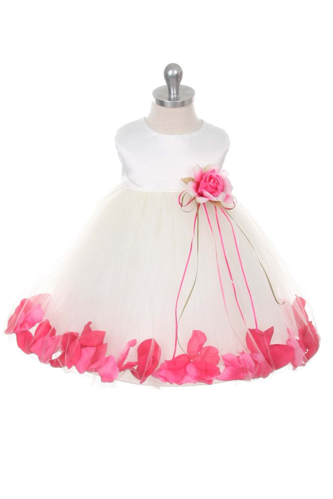 Baby Girl Ivory Satin Flower Petal Party Dress- AS195B Kids Dream