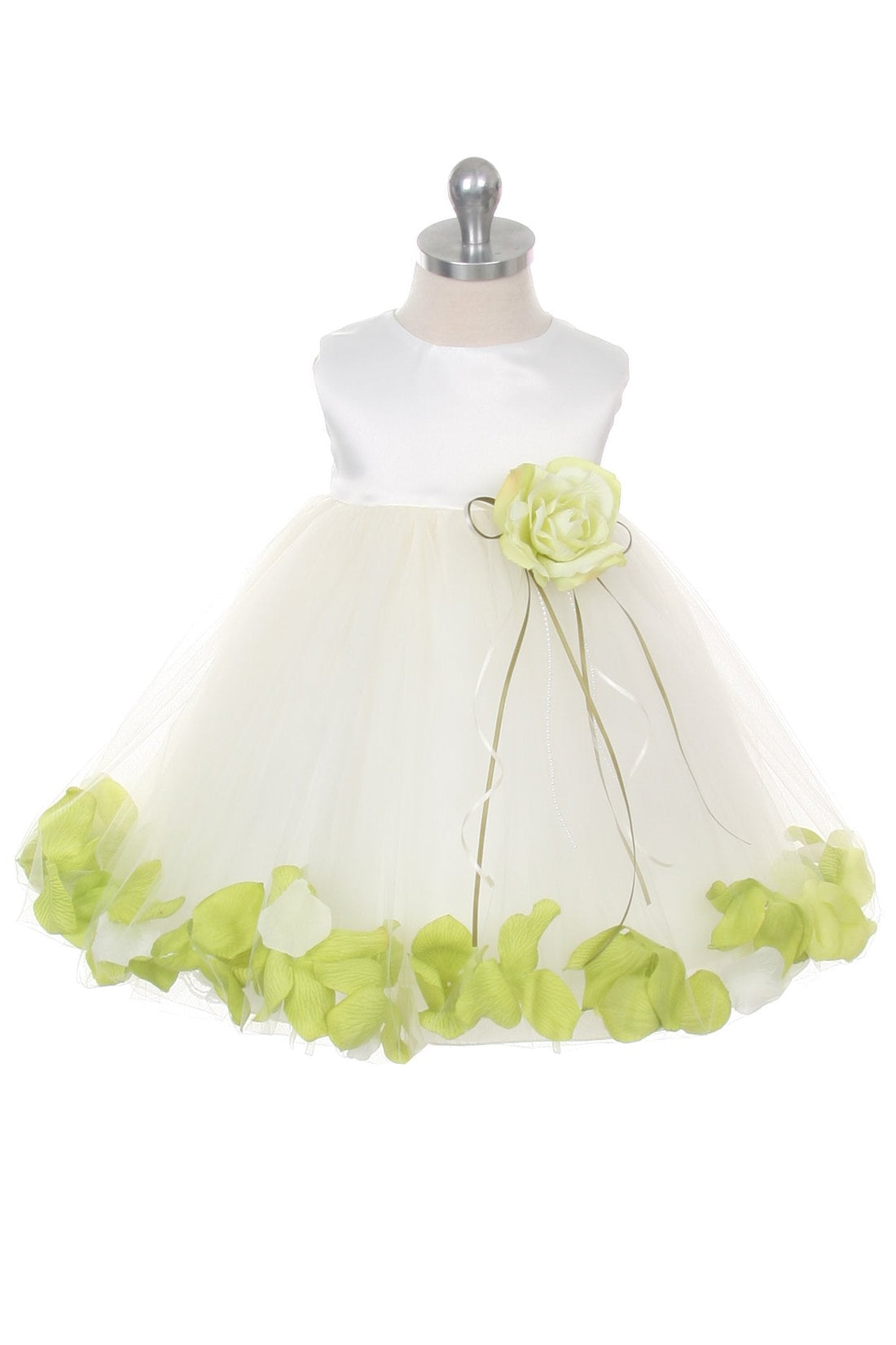 Baby Girl Ivory Satin Flower Petal Party Dress- AS195B Kids Dream