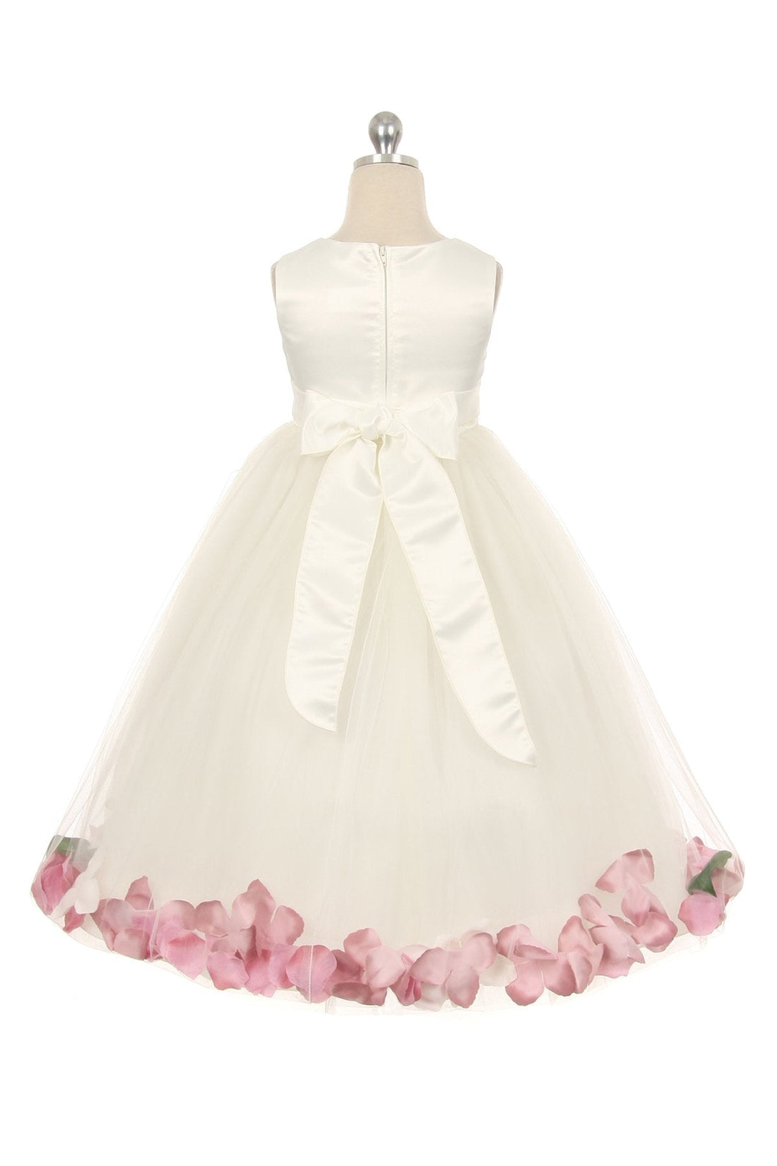 Satin Flower Petal White Flower Girl Dress 1of2 by AS160B Kids Dream - Girl Formal Dresses