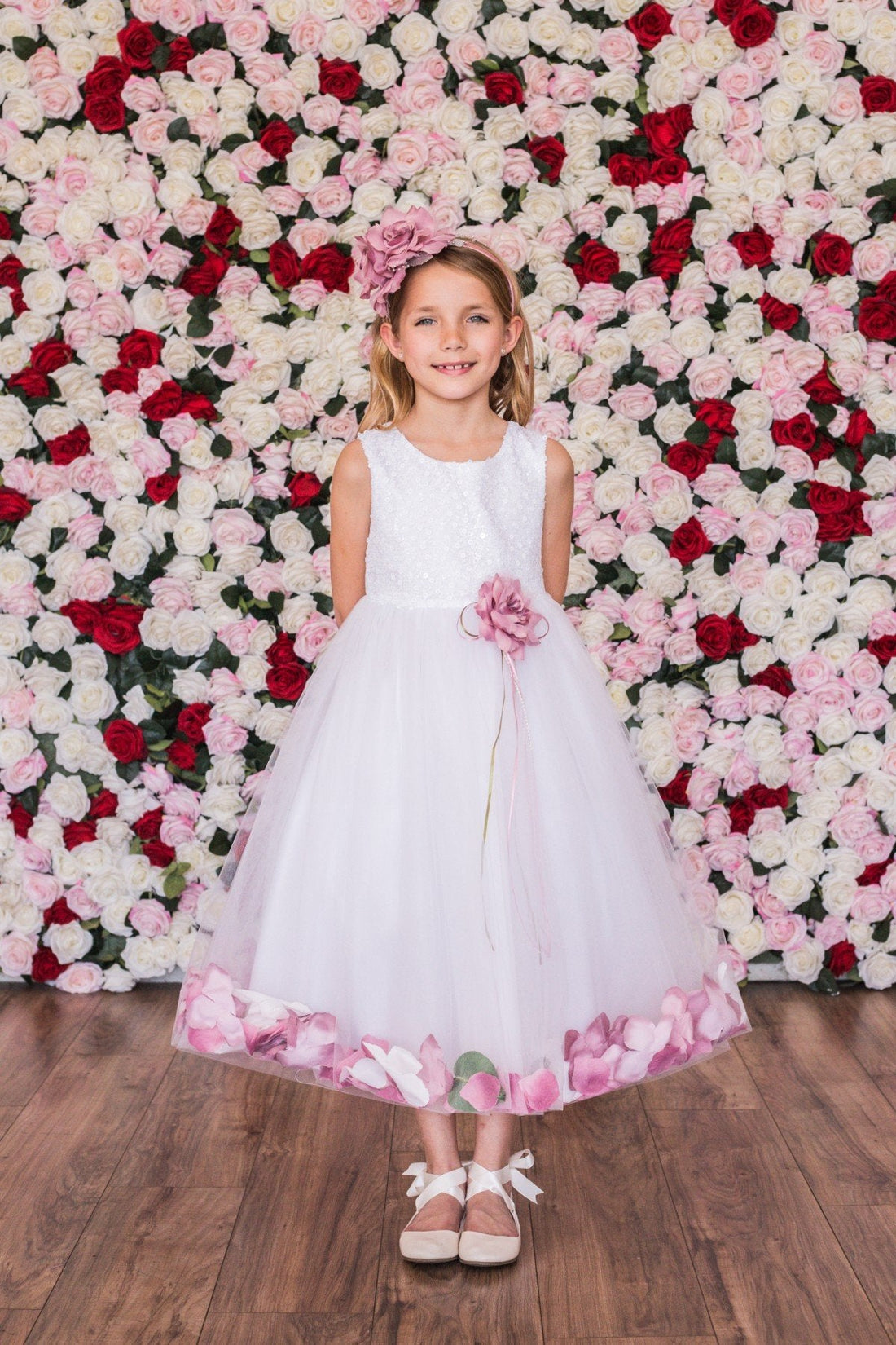 Sequin Top Petal Flower Girl Dress 1of 2 by AS160C Kids Dream - Girl Formal Dresses