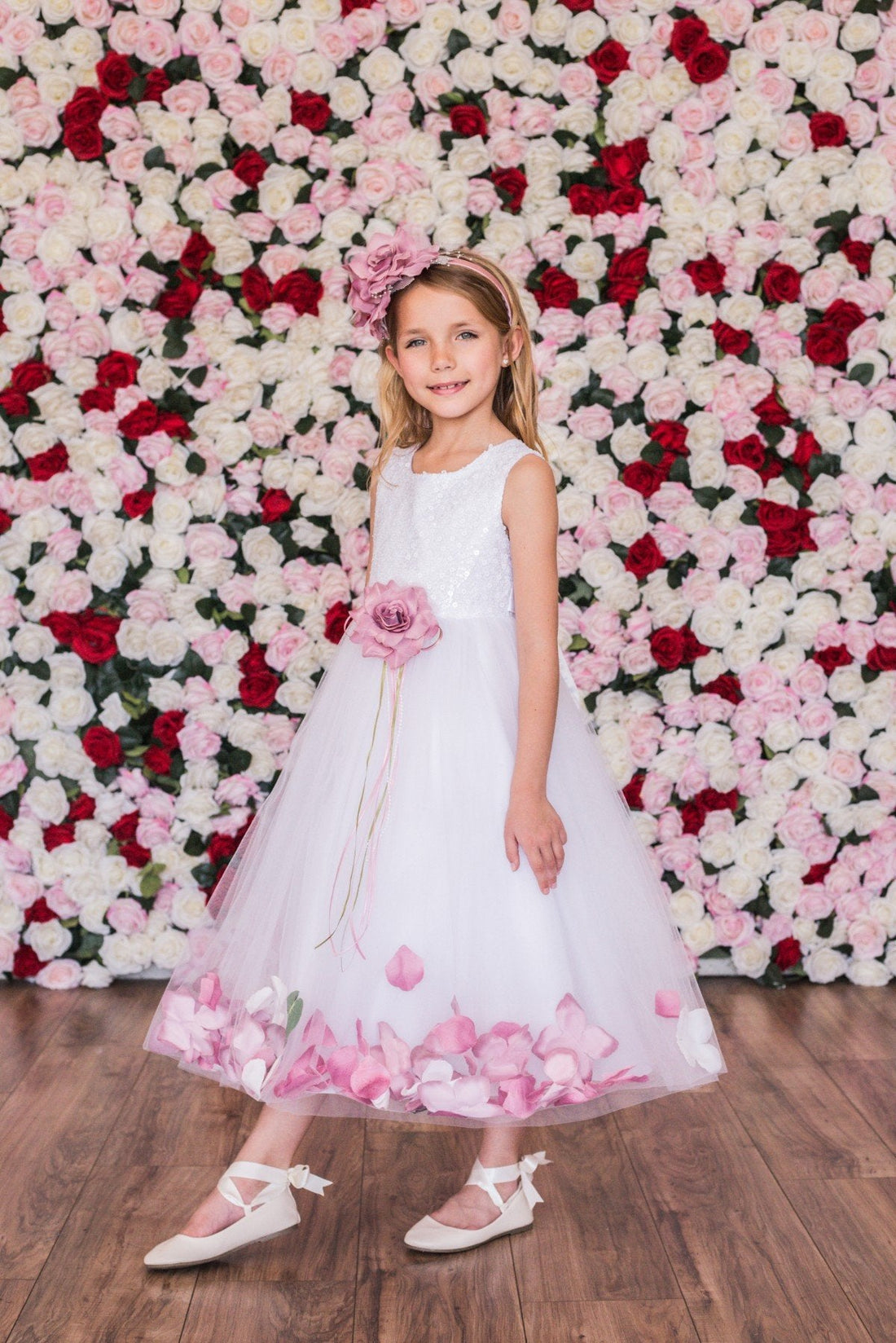 Sequin Top Petal Flower Girl Dress 1of 2 by AS160C Kids Dream - Girl Formal Dresses