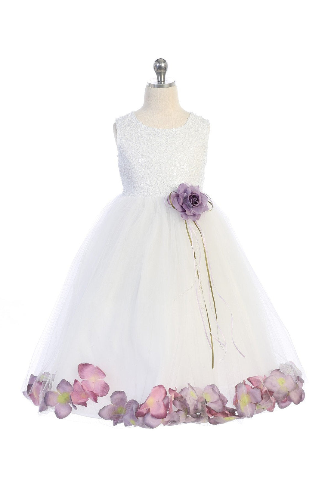 Sequin Top Petal Flower Girl Dress 1of 2 by AS160C Kids Dream - Girl Formal Dresses