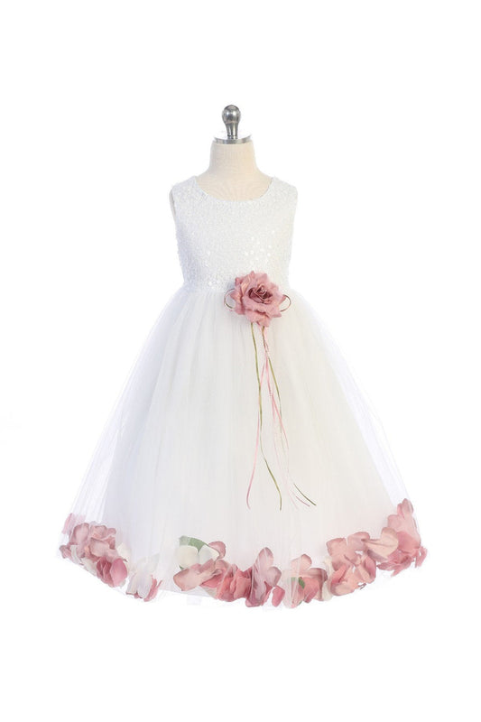 Sequin Top Petal Flower Girl Dress 1of 2 by AS160C Kids Dream - Girl Formal Dresses