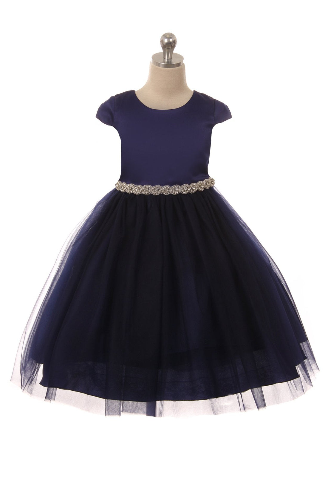 Sleeve Satin Girl Party Dress with Tulle by AS452 Kids Dream - Girl Formal Dresses