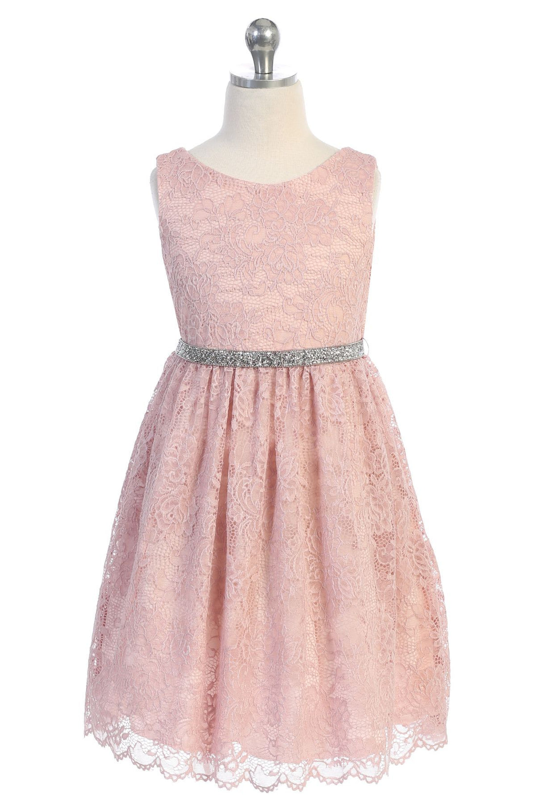 Girl Party Dress with Lace & Rhinestone Detail  by AS492 Kids Dream - Formal/Evening Girl Dress