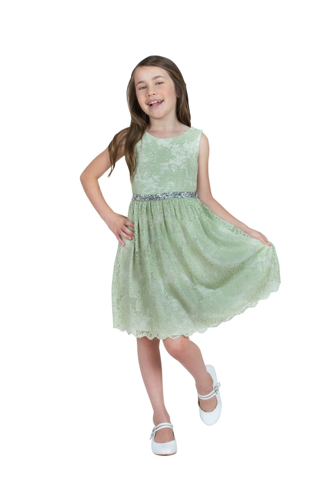 Girl Party Dress with Lace & Rhinestone Detail  by AS492 Kids Dream - Formal/Evening Girl Dress