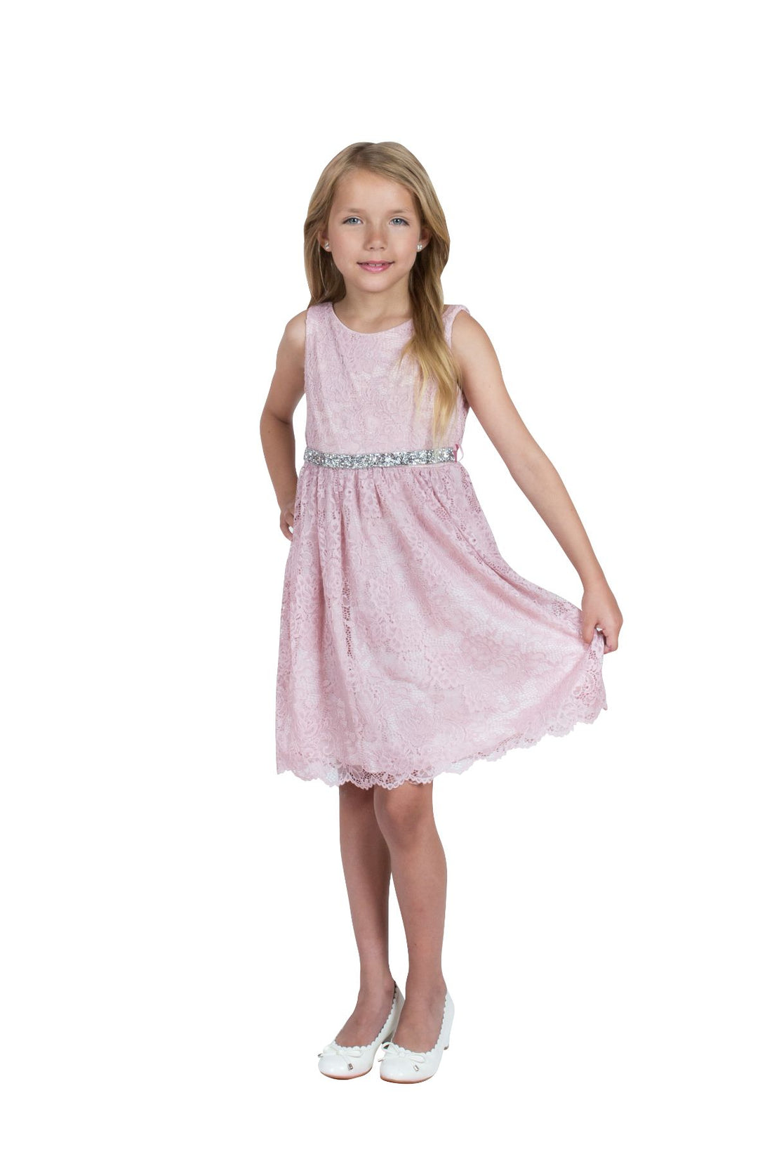 Girl Party Dress with Lace & Rhinestone Detail  by AS492 Kids Dream - Formal/Evening Girl Dress