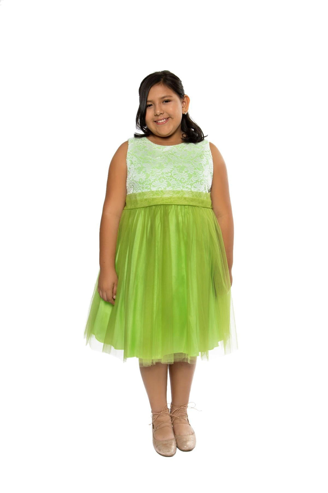 Stretch Lace Tulle Girl Party Dress Plus Size by AS420+ Kids Dream - Girl Formal Dresses