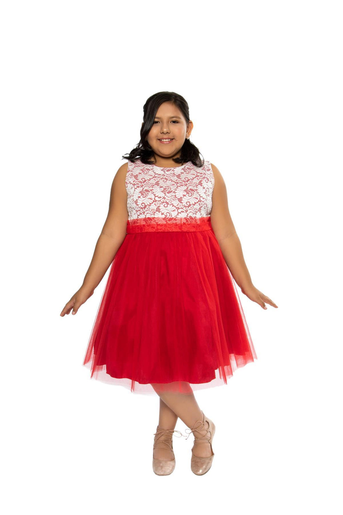 Stretch Lace Tulle Girl Party Dress Plus Size by AS420+ Kids Dream - Girl Formal Dresses