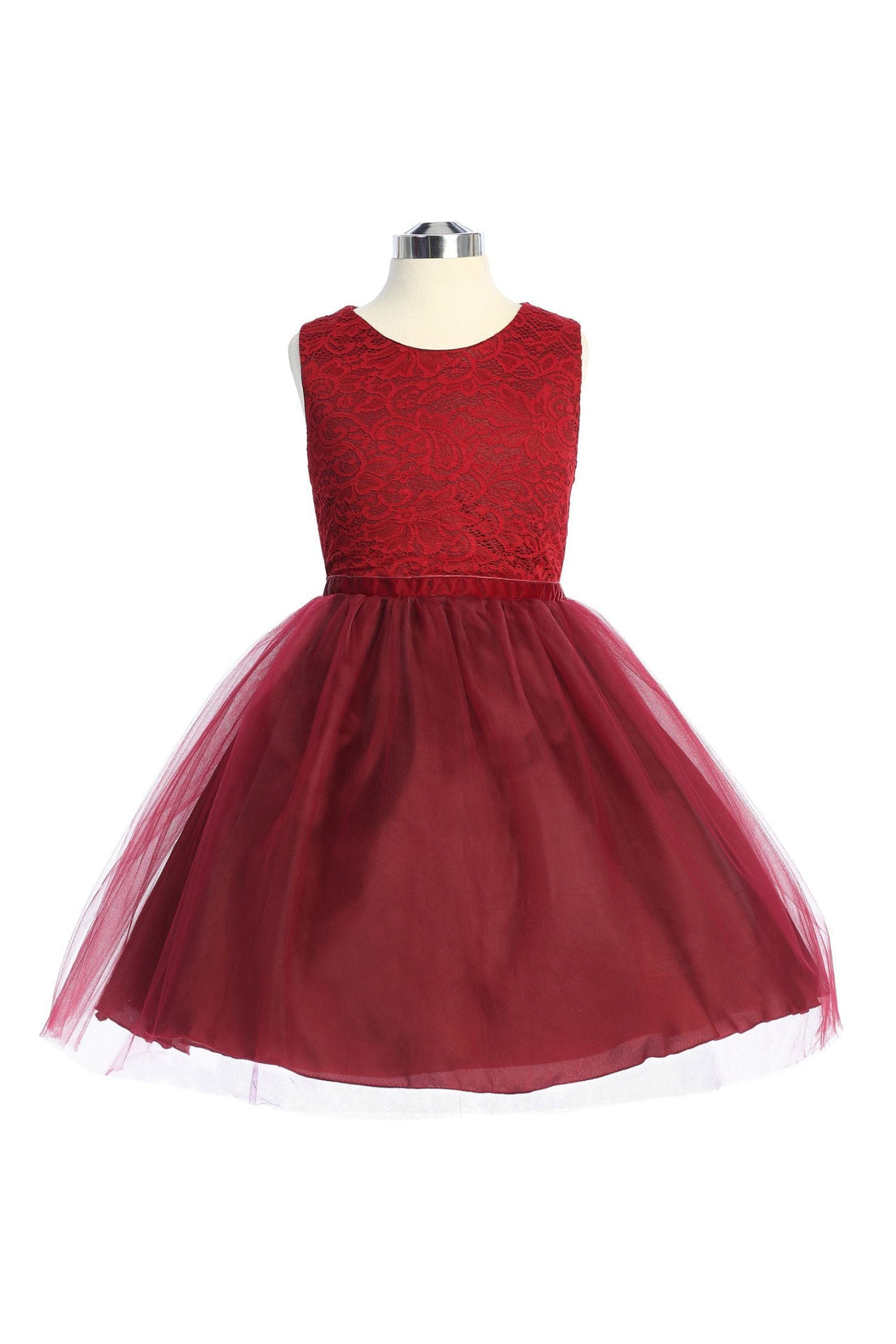 Stretch Lace Tulle Velvet Trim Girl Party Dress Plus Size by AS528+ Kids Dream - Girl Formal Dresses