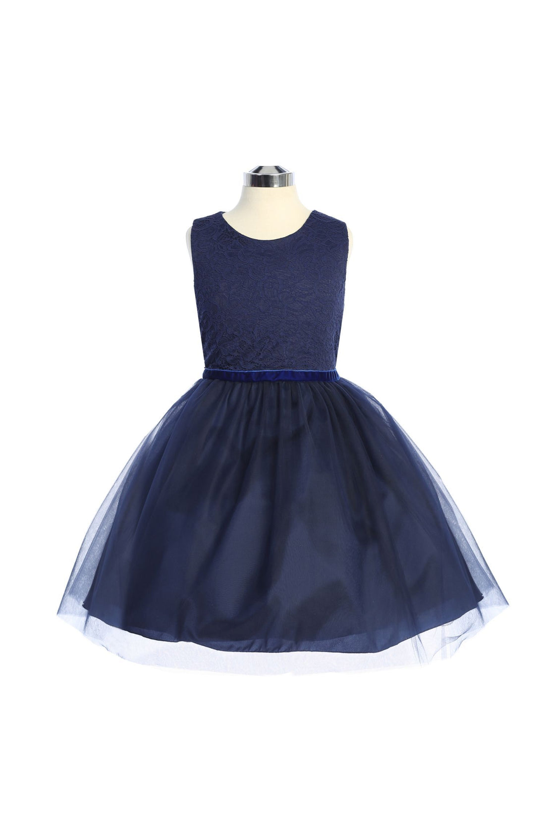 Stretch Lace Tulle Velvet Trim Girl Party Dress Plus Size by AS528+ Kids Dream - Girl Formal Dresses