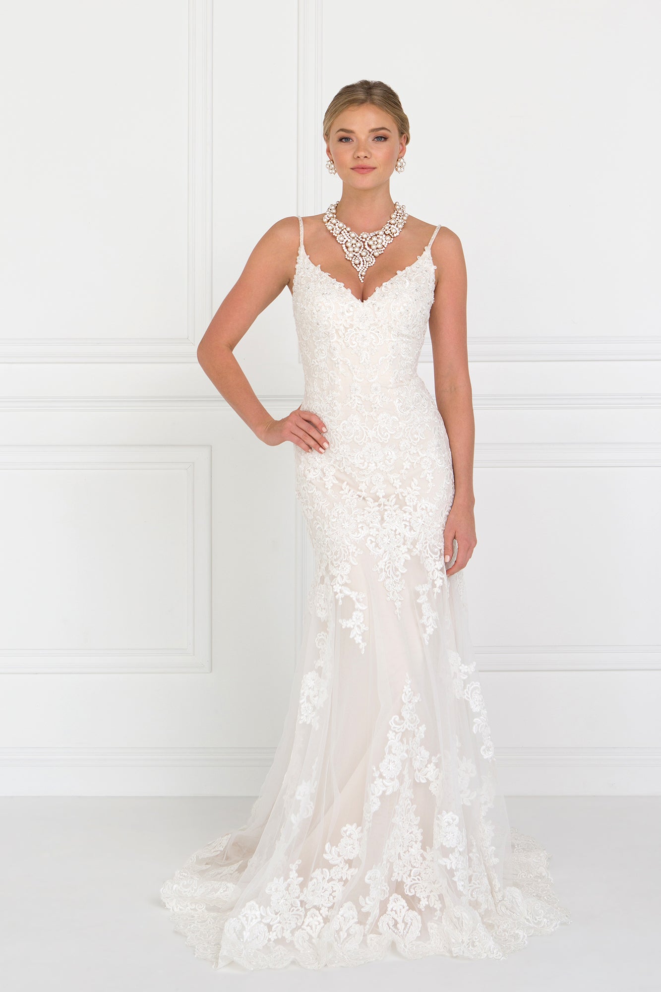 GL1515 GLS by Gloria - Lace V-Neck Mermaid Bridal Gown