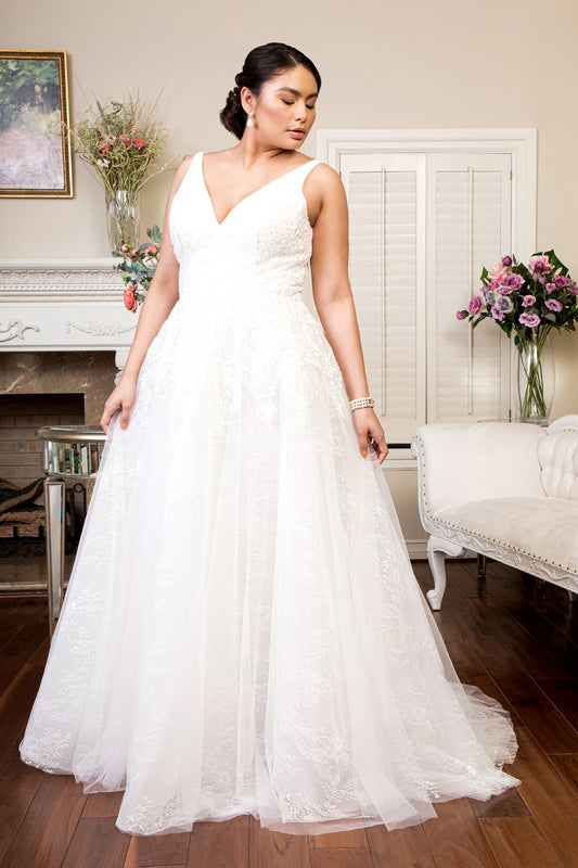 Elizabeth K - GL1902 - Embroidery V-Neck Wedding Gown