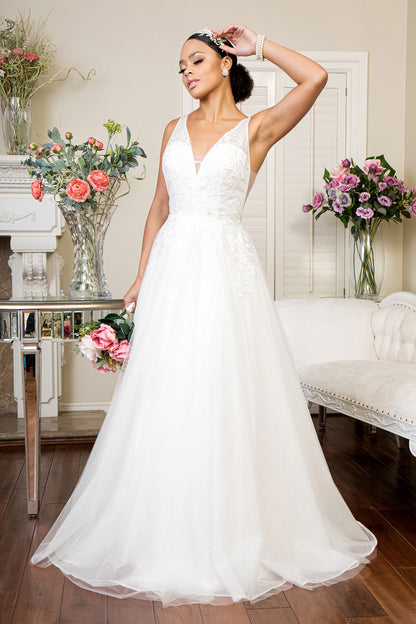 GL1906 by Elizabeth K - Floral Embroidered Bridal Gown