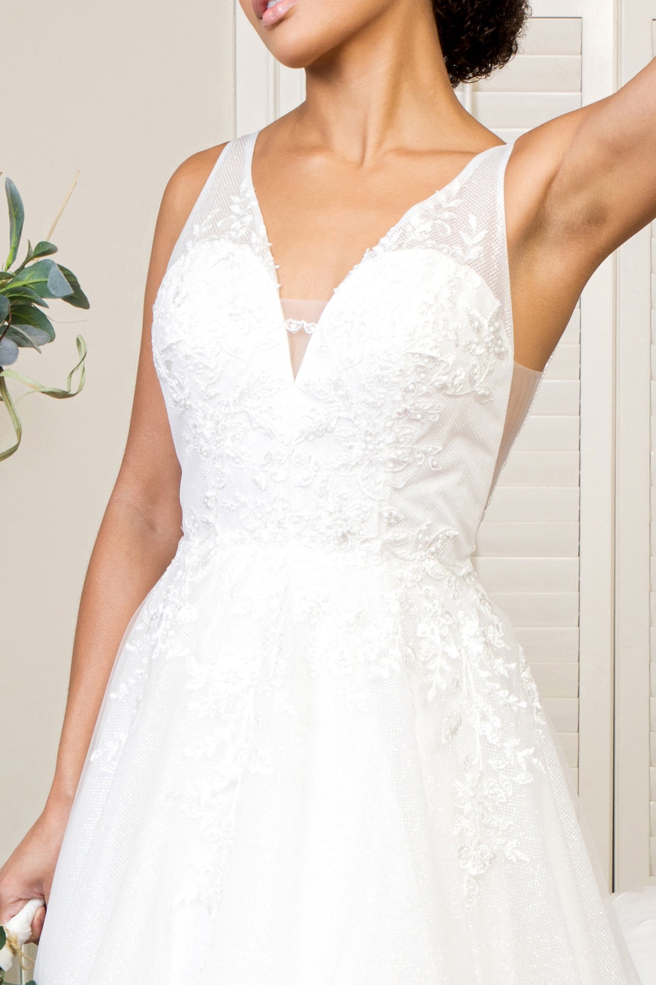 GL1906 by Elizabeth K - Floral Embroidered Bridal Gown