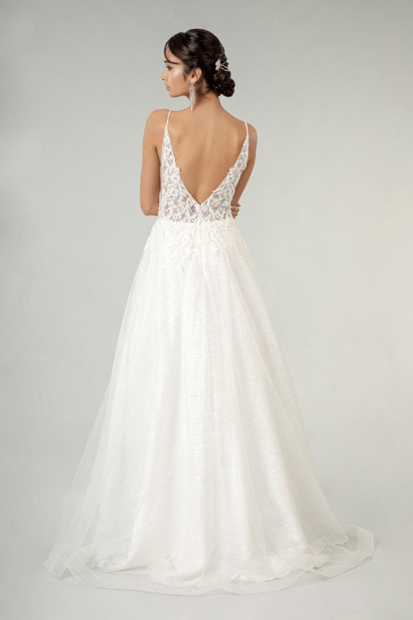 Elizabeth K - GL1915 - Embroidery Embellished Glitter Mesh Bridal Gown