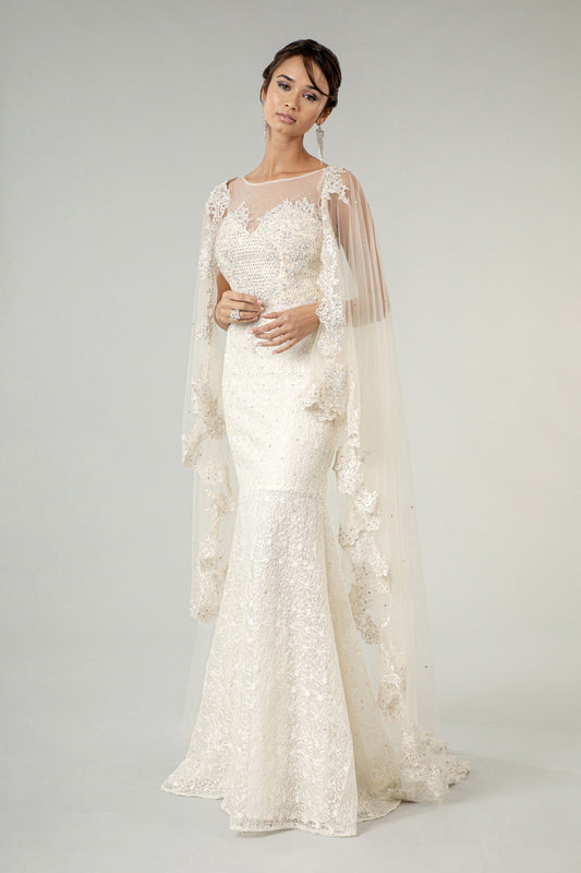 Elizabeth K - GL1918 - Illusion Sweethearted Embroidered Lace Bridal Gown